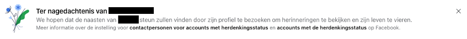 herdenkingsstatus Meta